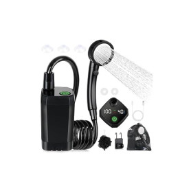 Spopal Kit Douche de Camping, Douche Portable,Pompe de Douche Électrique Rechargeable,Imperméable, avec Afficheur Intelligent et