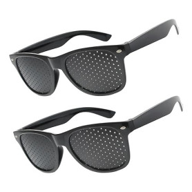 TASSFROO 2 Pièces Lunettes à Grille Sténopéïques, Lunettes à Trous Noires pour Relaxation des Yeux et Gymnastique Oculaire, Lune