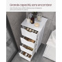 VASAGLE Meuble de Salle de Bain, Armoire sur Pied, avec 4 Tiroirs, 30 x 30 x 82 cm, pour Salon, Salle à Manger, Cuisine, Style M
