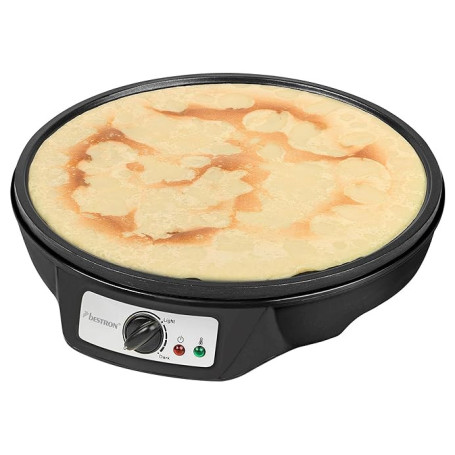 Bestron crêpière electrique, machine a Crepe pour crêpes de Ø 30 cm, y compris distributeur de pâte & spatule à crêpes, avec rev