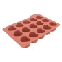 CÉCOA • Moule à Cannelés • Moule en Forme de Coeurs • Moule en Silicone Thématique Saint-Valentin • 100% Silicone Platinium • Mo