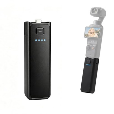 Suptig Poignée de chargeur de batterie compatible avec DJI Pocket 3, GoPro, Insta 360, Akaso, téléphone, appareil photo numériqu