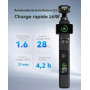 Osmo Pocket 4/3 Poignée de batterie 20 W à charge rapide Compatible avec DJI Pocket 3/Xtra Muse avec écran LCD couleur Vitesse d