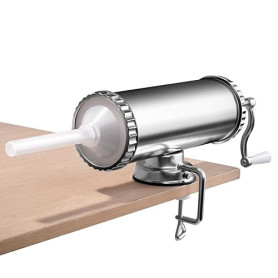 COSTWAY 2,5 kg Poussoir à Saucisses, Machine à Saucisse Remplissage de Saucisse en Alliage d'Aluminium avec 3 Tubes de Diamètre