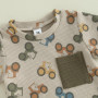 Carolilly Ensemble Vêtement Bébé Garçon Enfant Eté Tracteur 2 Pièces T-Shirt à Manches Courtes + Short Tenues Nouveau-né