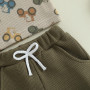 Carolilly Ensemble Vêtement Bébé Garçon Enfant Eté Tracteur 2 Pièces T-Shirt à Manches Courtes + Short Tenues Nouveau-né