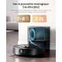 Proscenic Robot Aspirateur Laveur,8000Pa 200Mins Aspirateur Robot avec Serpillière et Vidage Automatique Station,Navigation Lida