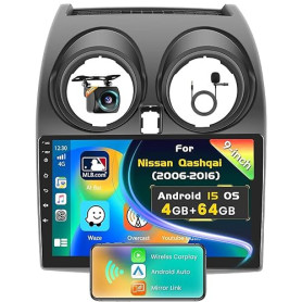 [4+64GB] Inefala Android 15 Autoradio pour Nissan Qashqai J10 2006-2016, 9 Pouces écran Tactile Poste Radio Bluetooth avec Wirel