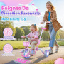 HappyGoLucky 5 en 1 Tricycle évolutif Enfant, Draisienne 1-5 Ans-Roues Lumineuses/Poignée Parentale/Sièges&pédales Réglables