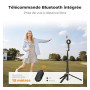 K&F CONCEPT 180cm Trépied Mag-Safe Léger, Perche Selfie Extensible Portable | Double Aimant, Trépied Vlog Aluminium à Réglage 3