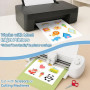 Euqvunn 35 Sheets Feuille Autocollante Imprimante A4, Blanc Mat Imperméable Vinyle Imprimable Papier Autocollant, Feuille Complè
