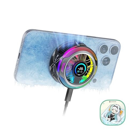 Black Shark Magnetic Phone Cooler 6 Pro – écran intelligent, anneau magnétique, LED RGB, ventilateur contrôlé par app pour iPhon