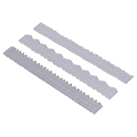 Deckle Edge Ruler Règle de Déchirement en Acier au Carbone 3pcs Règle de Bords Irréguliers Fabrication de Gaufrage en Acier au C