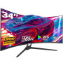 Gawfolk Écran PC Incurvé 34 Pouces, Moniteur Gaming 1500R 165Hz, Ecran PC UWQHD 2K 3440x1440, 128% sRGB, 1ms MPRT,Interface HDMI