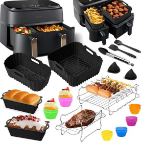 Accessoires Air Fryer pour Philips Dual Basket 3000 5000 Series 9L | Plat Silicone Réutilisables, Moule Air Fryer, Moule Pain, G