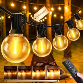 Guirlande Lumineuse Guinguette Exterieur - 20M G40 LED Exterieure Ampoules | Imperméable Guirlandes Jardin Lumiere Exterieure Co