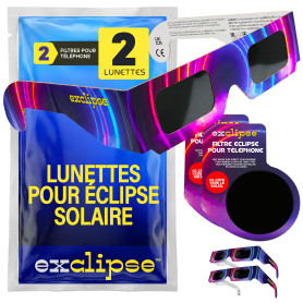 exclipse Lunettes Éclipse Solaire – Certifiées ISO 12312-2 et CE & UKCA, Protection Oculaire Sécurisée, Observation du Soleil, É