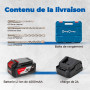 DongCheng Marteau perforateur sans fil 20V, 2,8 J SDS-plus (1 batterie) | Max de perçage 24 mm (Béton), Moteur sans balais, Embr