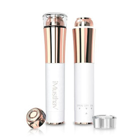 Mini tondeuse portable pour poils du visage, lèvres et menton pour femme, stylo épilateur indolore avec tête rotative hypoallerg