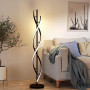 ELINKUME Lampadaire LED avec télécommande, Noir spirale multicolore pour le salon, économique et polyvalent