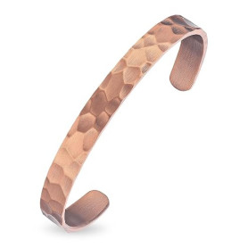 MagEnergy Bracelet en Cuivre Pur pour Homme et Femme – Manchette Vintage Martelée, 100% Cuivre Massif, Brut et Non Revêtu, Fait