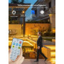 Gaoxun Solaire Ruban LED Exterieur, 15m Flexible Bande LED Exterieure Autocollante avec Télécommande, Dimmable, 8 Mode, 960 LED,