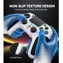 SZPACMATE Manette sans fil pour PS4/PS3/Switch/PC/iOS/Android/Steam Deck, avec 8 éclairage RGB/Joystick Effect Hall/Batterie 100