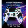 SZPACMATE Manette sans fil pour PS4/PS3/Switch/PC/iOS/Android/Steam Deck, avec 8 éclairage RGB/Joystick Effect Hall/Batterie 100