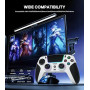 SZPACMATE Manette sans fil pour PS4/PS3/Switch/PC/iOS/Android/Steam Deck, avec 8 éclairage RGB/Joystick Effect Hall/Batterie 100