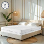Dreamzie - Drap Housse 140x190/200 - Blanc - 100% Jersey Coton Certifié Oeko Tex - Drap-Housse 140x190/200