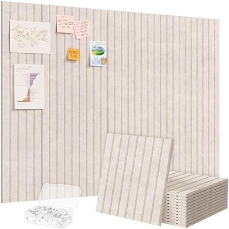 Lifewit Tableau en Feutre Adhésif Décoratif Haut de Gamme, Lot de 12 Panneaux-120x90 cm, Idéal pour Afficher Notes et Photos au