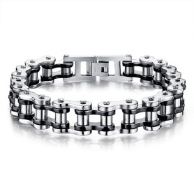 vissen Bracelet Homme Moto Chaine en Acier Inoxydable 21cm Vélo Chaîne Bracelet Bijoux Cadeau