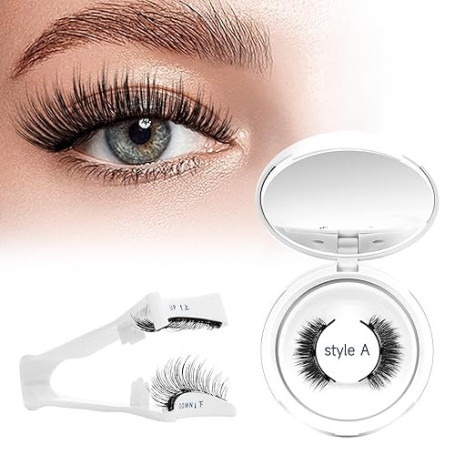 Higu clace Faux-Cils-Magnetique,cils magnétiques aspect naturel, cils magnétiques avec applicateur(STYLE-A)