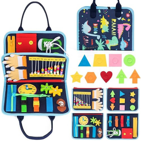 ACDAY Busy Board Montessori, Tableau Montessori Jouets d'activité et de Développement, Livre Montessori 1 an, Jeux Educatif Appr