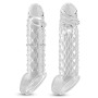 AMZII 2PCS Manchon Penis Gaines pour Pénis Homme Toys Couple - Transparent Gaines de Pénis avec Anneau Penien - Anneau Homme Tes