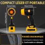 LPQKCcY Souffleur Batterie, Souffleur Feuille sans Fil Turbo Soufflette avec Batteries, Souffleuse à Poussière Electrique pour s