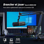 TONOR Micro Cardioïde Dynamique USB/XLR avec Bras de Support pour PC, Micro PC Gamer, Microphone de Studio pour Podcasting, Gami
