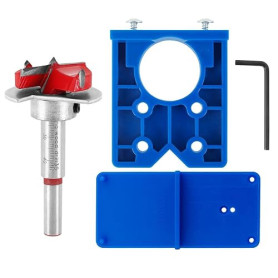 Gabarit de Perçage Charnière 35mm avec Forets & Guide | Pour charnières cachées, trous précis sans tracer, pour placards et meub