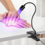 AiQInu Lampe UV Ongles Gel, LED Lampe Pose Americaine Ongle 3W, Ajustable Séchoirs à Ongles avec USB, avec Clip (Noir)
