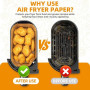 Papier Cuisson Air Fryer pour Philips Dual Airfryer Série 3000/5000 NA350 NA352 NA550 9L(6L/3L) Moulinex 8,3L(5,2L/3,1L), HONYAO