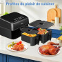 2 Pcs Accessoires Grille Anti Projection Air Fryer pour Philips Dual Basket Série 3000-5000 9 L (3 L/6 L), Réutilisable Accessoi