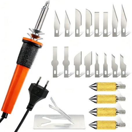 lvifloae Kit D'outils de de Couteau Chaud électrique, Coupe Mousse Électrique Outil de coupe de couteau chaud Support en Métal,