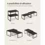 SONGMICS Étagère de Cuisine, Lot de 4, Organisateur, Porte-épices | Empilable, extensible, en Métal, Bois d’Ingénierie, Noir d'E