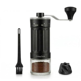 OrkeyDolk Moulin à café manuel extérieur réglable avec mécanisme conique de haute précision en céramique, réglage à 40 niveaux,