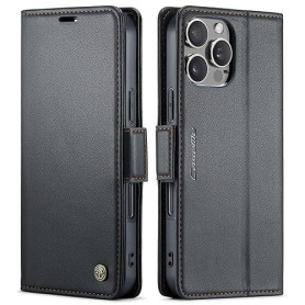 QLTYPRI Coque pour iPhone 16 Pro Max Etui avec [RFID Blocage], Housse en Premium Cuir Pochette Portefeuille Rabat Clapet Case Po
