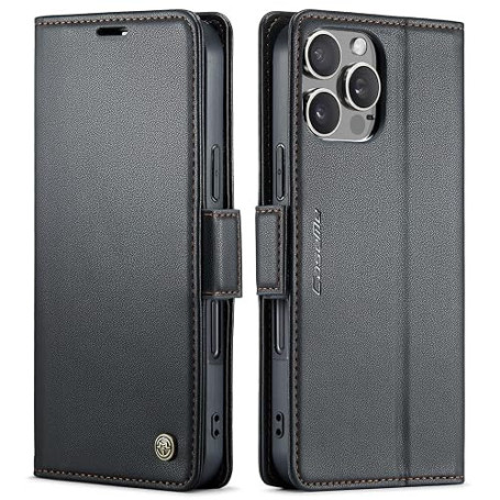 QLTYPRI Coque pour iPhone 16 Pro Max Etui avec [RFID Blocage], Housse en Premium Cuir Pochette Portefeuille Rabat Clapet Case Po