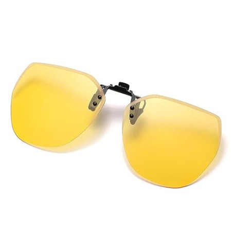Clip Launettes Conduite de Nuit, Lunettes de Vision Nocturne Verres Jaunes Polarisés Anti-Éblouissement Ultra léger Clip Lunette