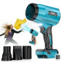 Ecarke Souffleur Sans Fil Compatible avec Batteries Ma-kita 18V, Moteur Brushless 80000TR/Min, Vitesse d’air 60m/s & Pression 85
