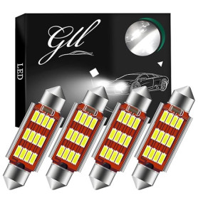 GLL Ampoule LED C5W 41mm 6418 Navette 12V 24V pour Plafonnier de Voiture | 4Pcs 4014 12SMD 400LM 6500K Éclairage intérieur voitu