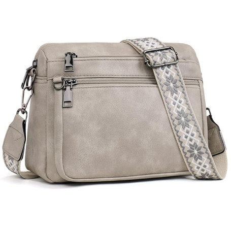 MUIIKOLA Sac à bandoulière pour femme, sac à bandoulière pour femme, sac à bandoulière en cuir, large sangle souple